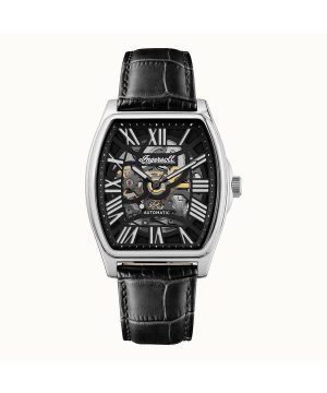 Ingersoll Kalifornian nahkaranneke luuranko musta kellotaulu automaattinen I14202 miesten kello